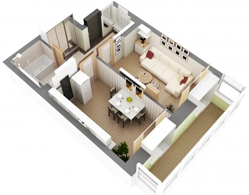 Готовый квартира 2 комнатный. Планировка 1 комнатной квартиры 3d. 3д визуализация квартиры. Планировка 2-х комнатной квартиры 3д. 3д планировка квартир визуализация.